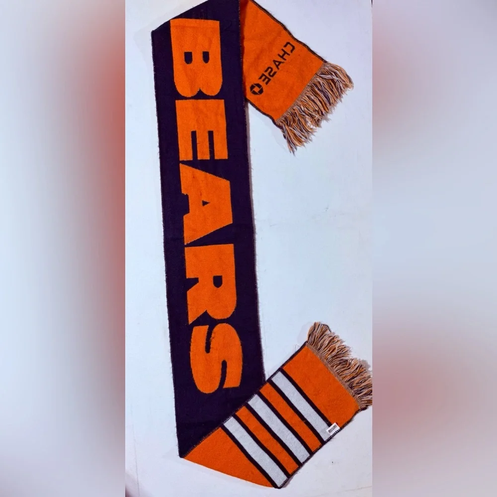 Vibrant Chicago Bears Orange and Blue Scarf by Kick 10 Pro Gear Chicago